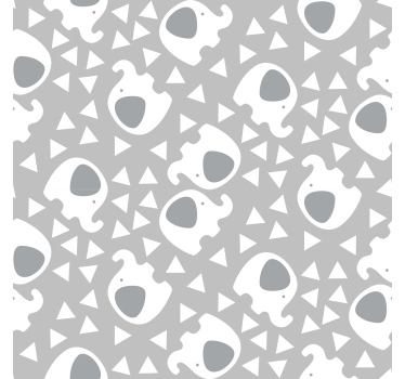 Papel pared bebé elefante con triangulos - TenVinilo