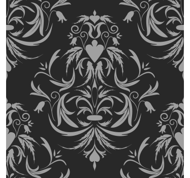 Papel pintado barroco patrón de estilo damasco - TenVinilo