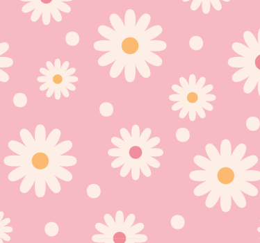 Papel tapiz flores diseño de patrón de margarita - TenVinilo