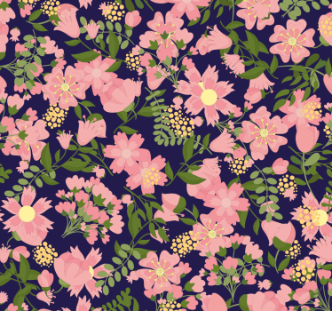 Papel tapiz flores armonía floral - TenVinilo
