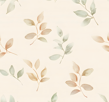 Papel tapiz entrada diseño de hojas beige - TenVinilo