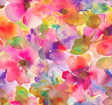 Papel tapiz entrada diseño de flores multicolores - TenVinilo