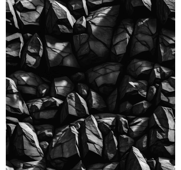 Papel tapiz piedra diseño negro - TenVinilo