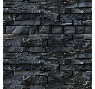 Papel tapiz piedra patrón negro - TenVinilo
