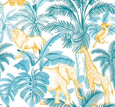 Papel tapiz animales patrón africano - TenVinilo