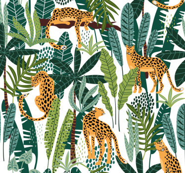 Papel tapiz animales patrón tropical - TenVinilo