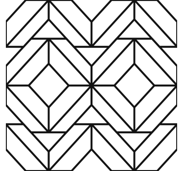 Papel tapiz moderno patrón geométrico blanco y negro - TenVinilo