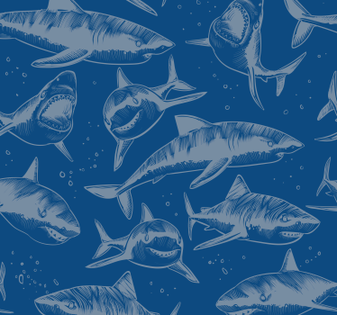 Papel pintado animales tiburones furiosos - TenVinilo