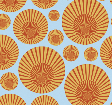 Papel pared geométrico sol de los 70 - TenVinilo