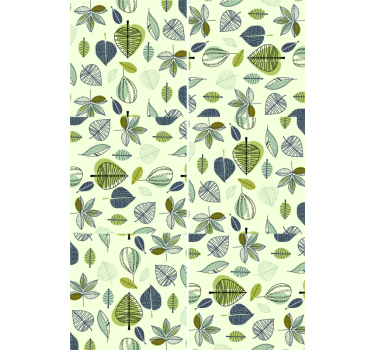Papel pared de flores de hojas verdes  - TenVinilo
