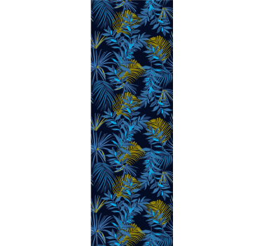 Papel para pared flor hojas de plátano azul - TenVinilo