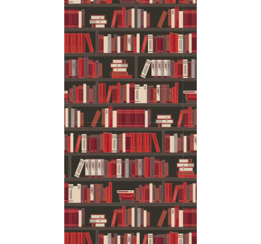 Papel pared vintage armario con libros - TenVinilo