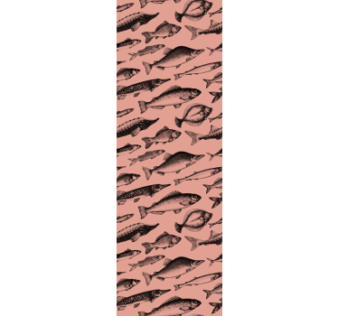 Papel tapiz peces patrón de pez rosa - TenVinilo