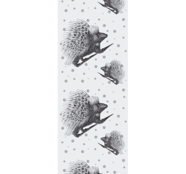 Papel tapiz animales motivo de erizo gris - TenVinilo