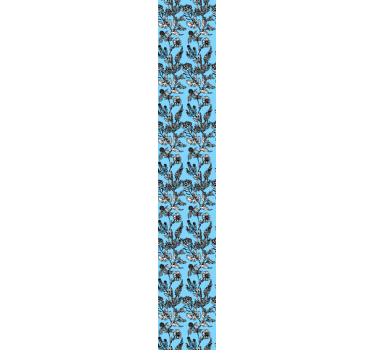 Papel tapiz flores diseño floral azul - TenVinilo