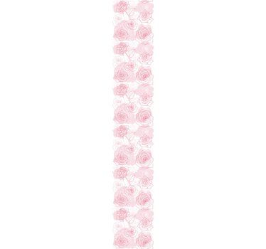 Papel pared flores rosas sobre fondo blanco - TenVinilo