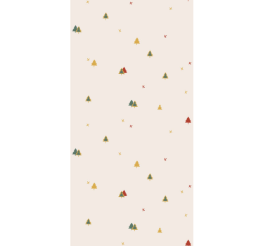 Papel pared salón árboles navidad minimalista - TenVinilo