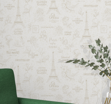 Papel pintado vintage Estilo paris - TenVinilo