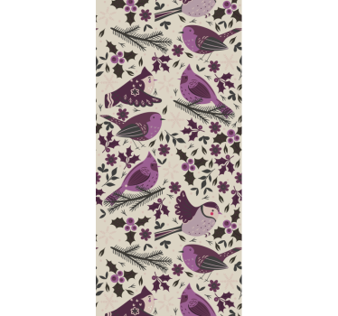 Papel tapiz pájaros motivo floral de pájaro - TenVinilo