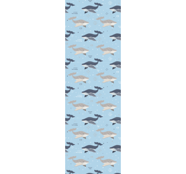Papel tapiz animales interior con estampado de ballenas - TenVinilo