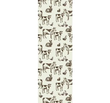 Papel tapiz animales bocetos de animales de granja - TenVinilo