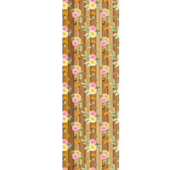 Papel tapiz flores rayas de flores - TenVinilo