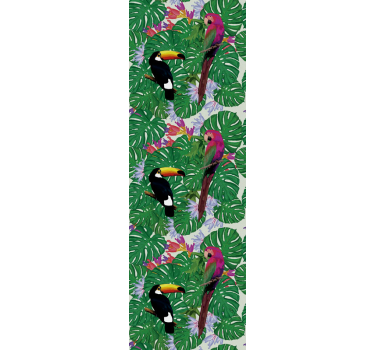 Papel tapiz pájaros conjunto de aves tropicales - TenVinilo