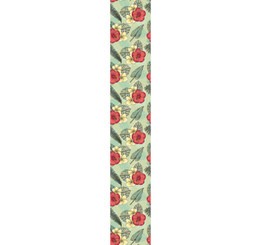 Papel tapiz flores arreglo tropical verde - TenVinilo