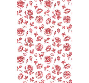 Papel tapiz flores patrón floral bosquejado - TenVinilo