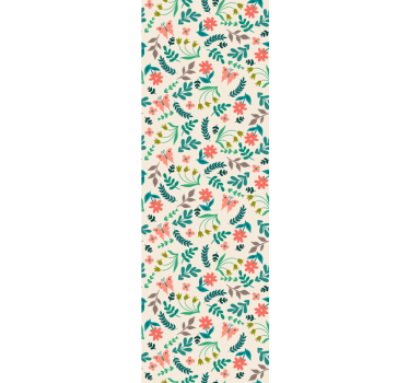 Papel tapiz flores mariposas florales - TenVinilo