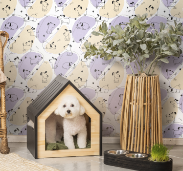 Papel pintado perros patrón de perro nórdico - TenVinilo