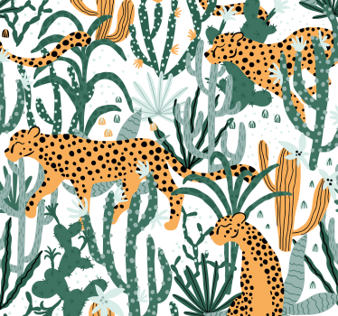 Papel tapiz animales escena del guepardo de la selva - TenVinilo