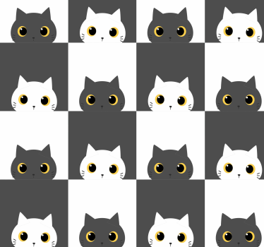 Papel tapiz gatos gatos de tablero de ajedrez - TenVinilo