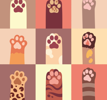 Papeles de pared modernos Dibujos animados de patas de gato - TenVinilo