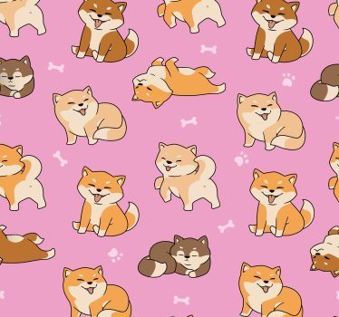 Papel tapiz perros shiba inu juguetón - TenVinilo