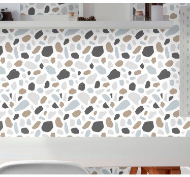 Papel tapiz piedra terrazo gris - TenVinilo