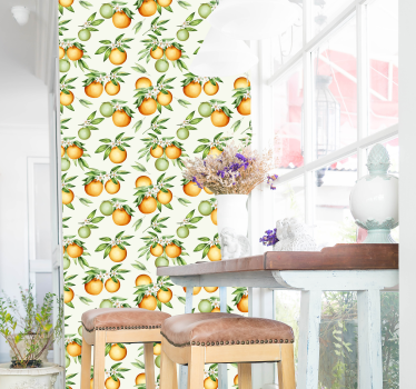 Papel pintado naturaleza naranjas - TenVinilo