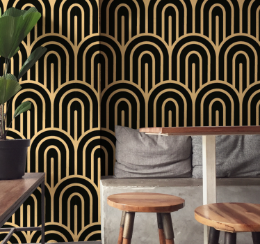Papel azulejos Patrones deco de oro - TenVinilo