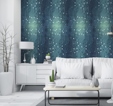 Papel decorativo pared circuito moderno - TenVinilo