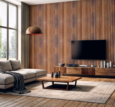 Papel de pared para salón tablones de madera verticales - TenVinilo