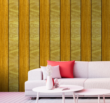 Papel pintado madera tonos dorados - TenVinilo