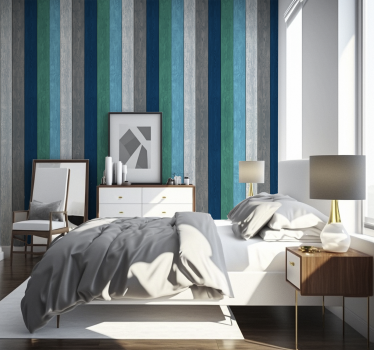 Papel pintado rayas verticales madera alicatada - TenVinilo