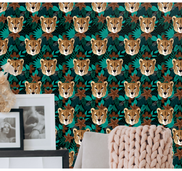 Papel tapiz animales patrón de guepardo de la selva - TenVinilo