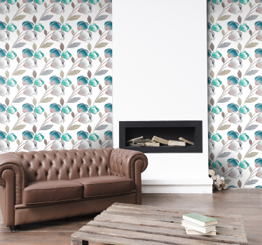 Papel decorativo de flores finas - TenVinilo