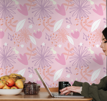 Papel tapiz flores delicia con estampado floral - TenVinilo