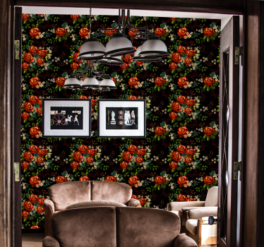 Papel tapiz flores elegancia floral - TenVinilo