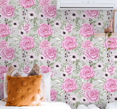 Papel tapiz flores elegancia floral en flor - TenVinilo