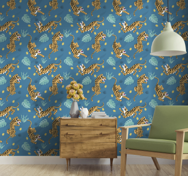Papel decorativo infantiles animal tigre - TenVinilo