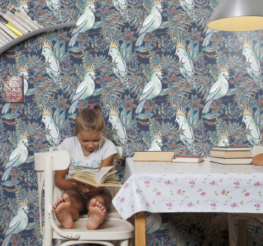 Papel tapiz loros exhibición con motivo de loro - TenVinilo