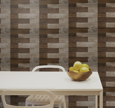Papel tapiz madera parquet en espiga - TenVinilo